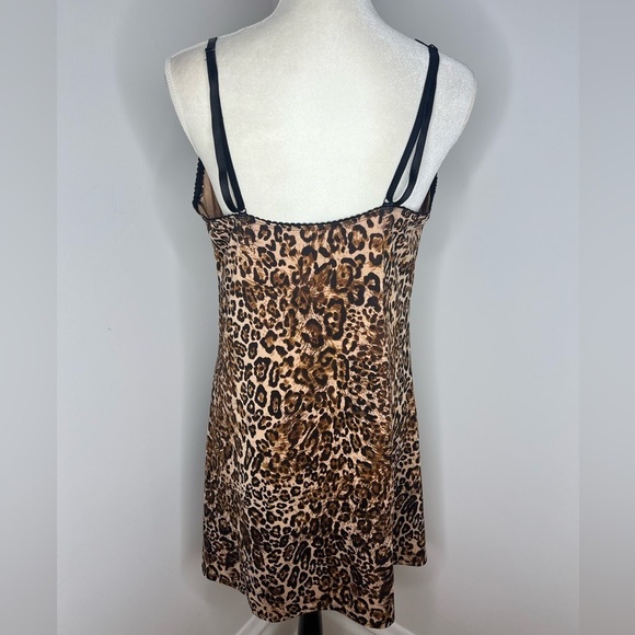1X Leopard Animal Print Plus Size Nightgown Lingerie Sleepwear Dress - Picture 5 of 9